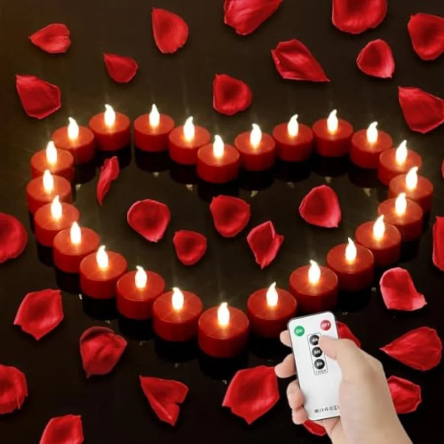 Candele Tea Light con Telecomando, Candela LED Senza Fiamma Sfarfallante, Lunga Durata 400+ Ore, Funzionamento a Batteria con Timer per