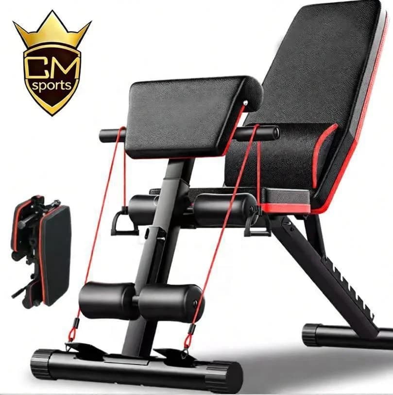 CHENGMO SPORTS Gym Foldable Fitness Press Barbell Bed Adjustable Weight Lifting Dumbbell Bench Sit up Multifunctional Bench