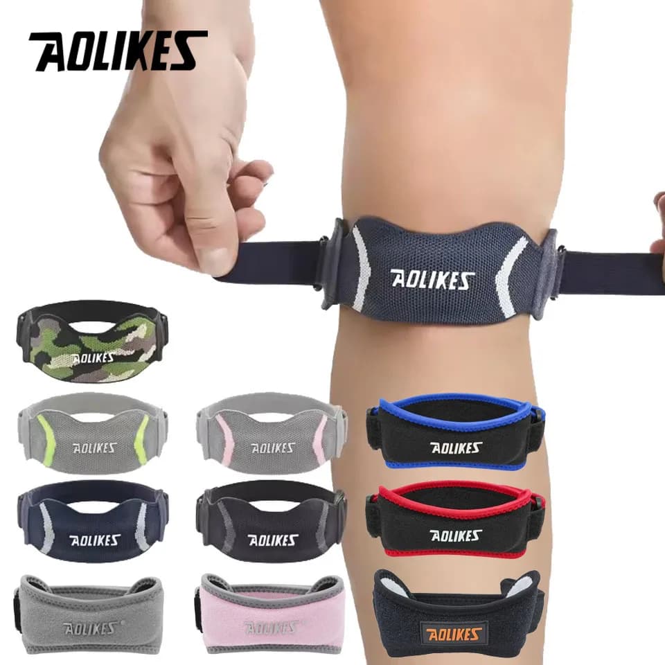 AOLIKES 1 pz ginocchiere per dolore al ginocchio, cinghia di supporto per ginocchio patella, fascia stabilizzatrice tendine rotuleo regolabile per basket