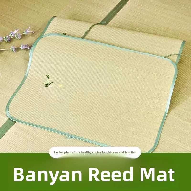 Natural Rattan Pillowcase Summer Cool Mat Double Person Reed Grass Pillow Towel Pair Lavender Grass Mat Pillow Pad