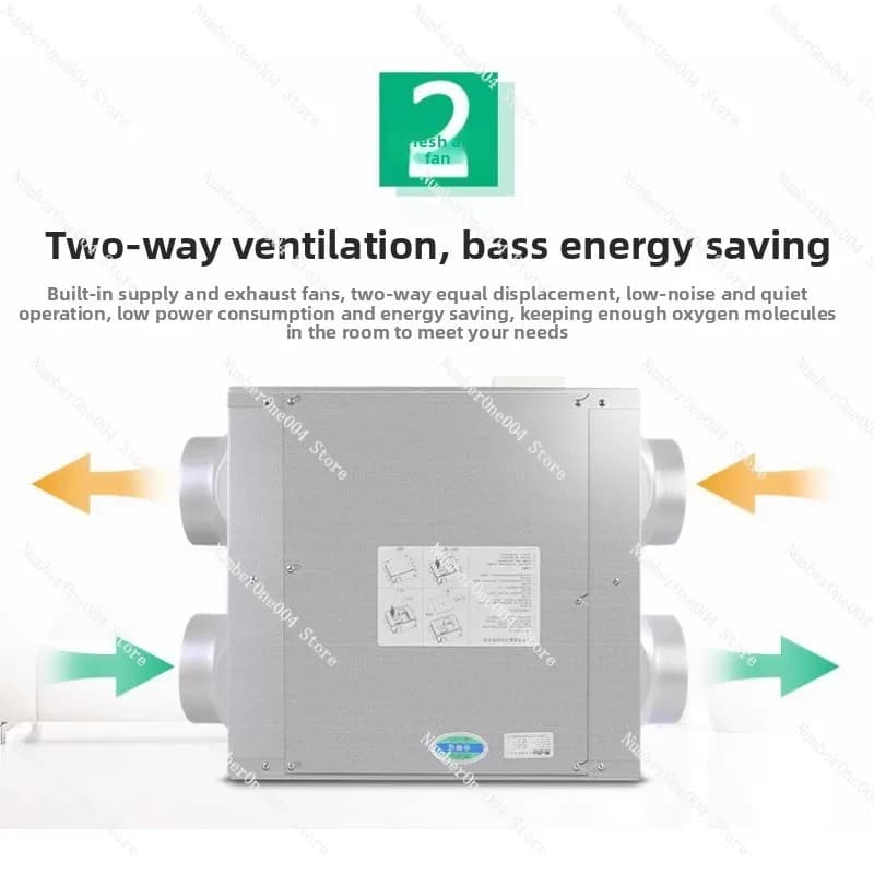 Ventilatore Commerciale a Soffitto a Grande Volume d'Aria, Canalizzato, a Flusso Bidirezionale, per Ventilazione Nascosta a Grande Portata