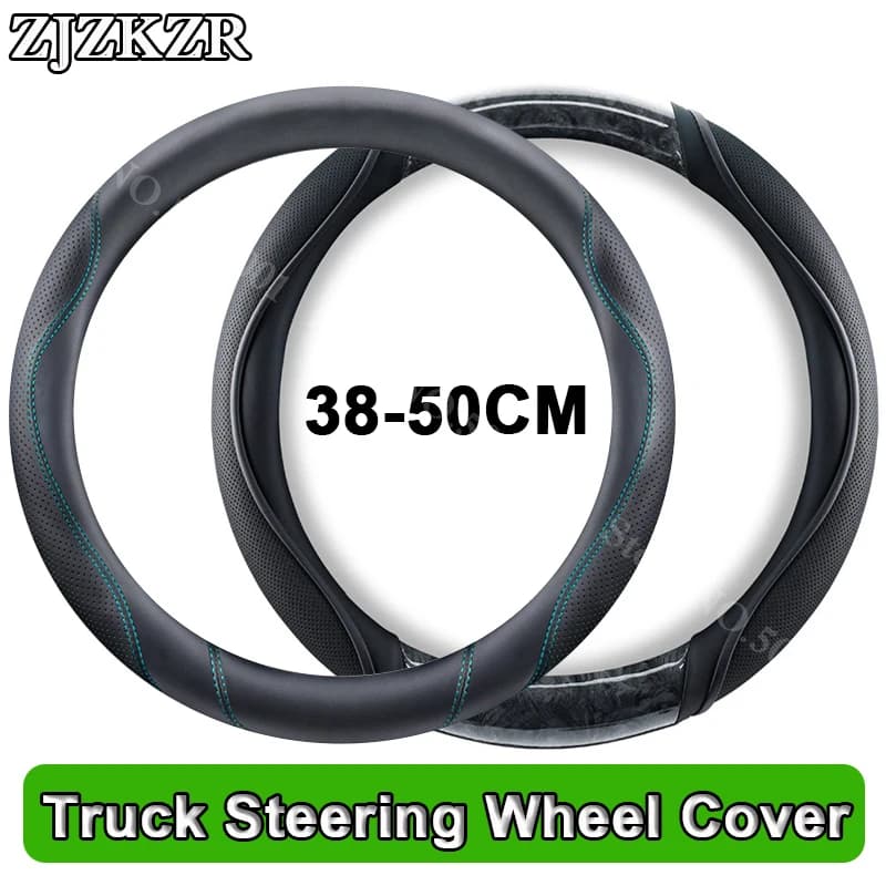 38/40/42/45/47/50CM Big Size Peach Wood Grain PU Leather Car Steering Wheel Cover For Long-distance Driving Truck Lorry Bus
