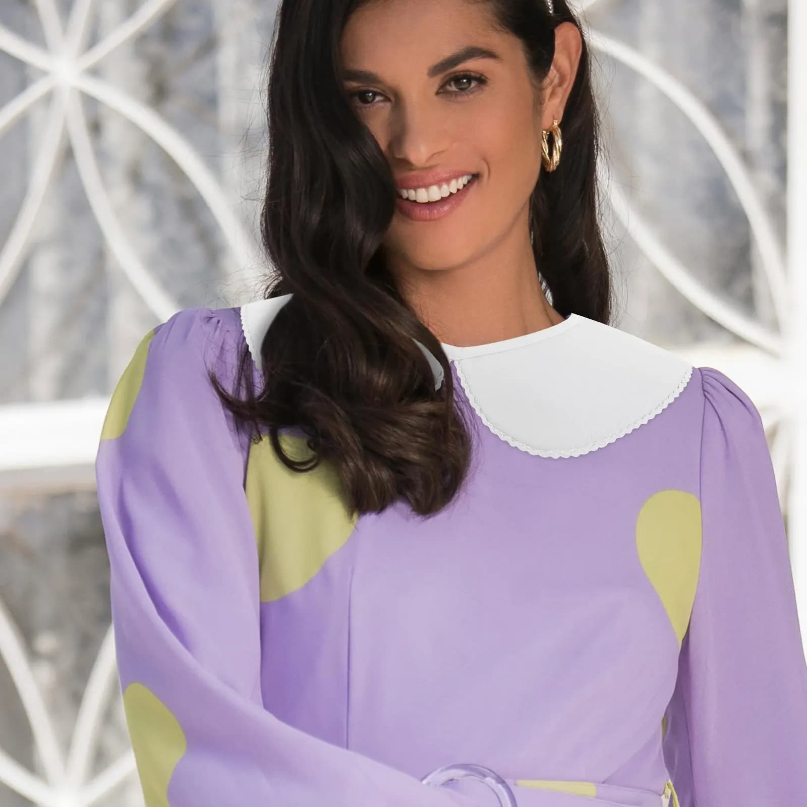 Collection Finto in Pizzo Bianco, Staccabile, Elegant, for Women's Shirts and Blouses, Autumn-Winter Fashion for Office