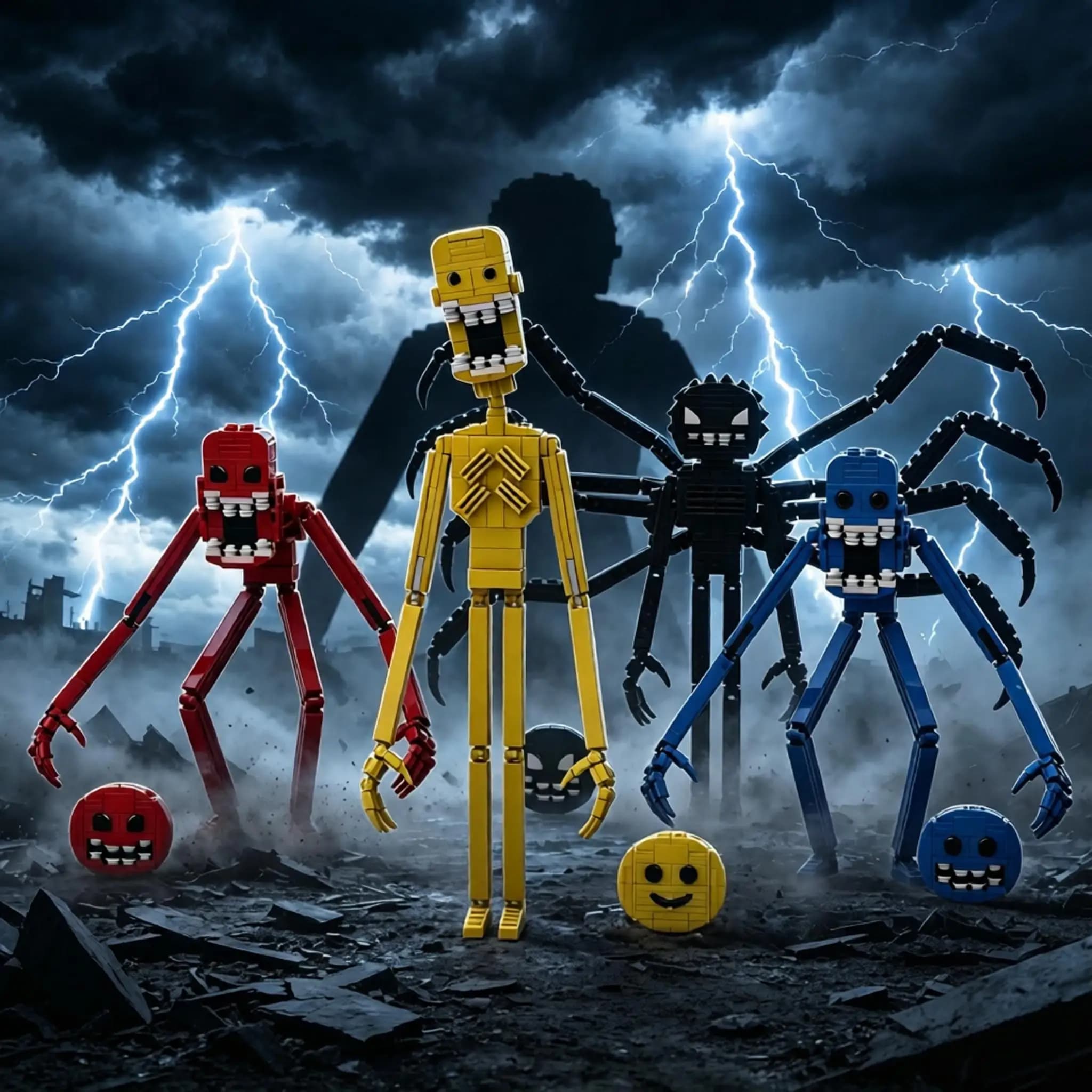 Colorful Verity Building Blocks Toys Black Monster Verity Colorful Ball Doll Verity Mob Horror Falsityed Game Smile Model Gift