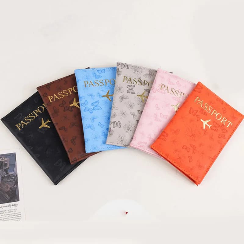 Custodia protettiva per passaporto alla moda Porta passaporto da viaggio Portafoglio Regalo Custodia per carte in pelle PU Borse per carte di archiviazione unisex
