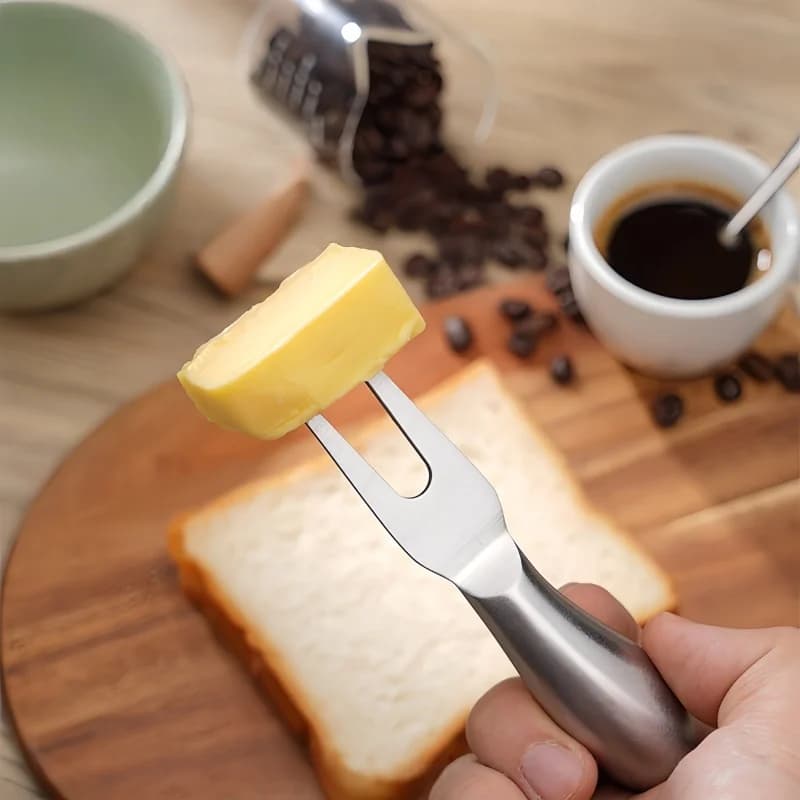 6-piece Stainless Steel Cheese Knives Set / Box for Home Use, Kitchen Knife with Cable Handle for Butter and Cheese