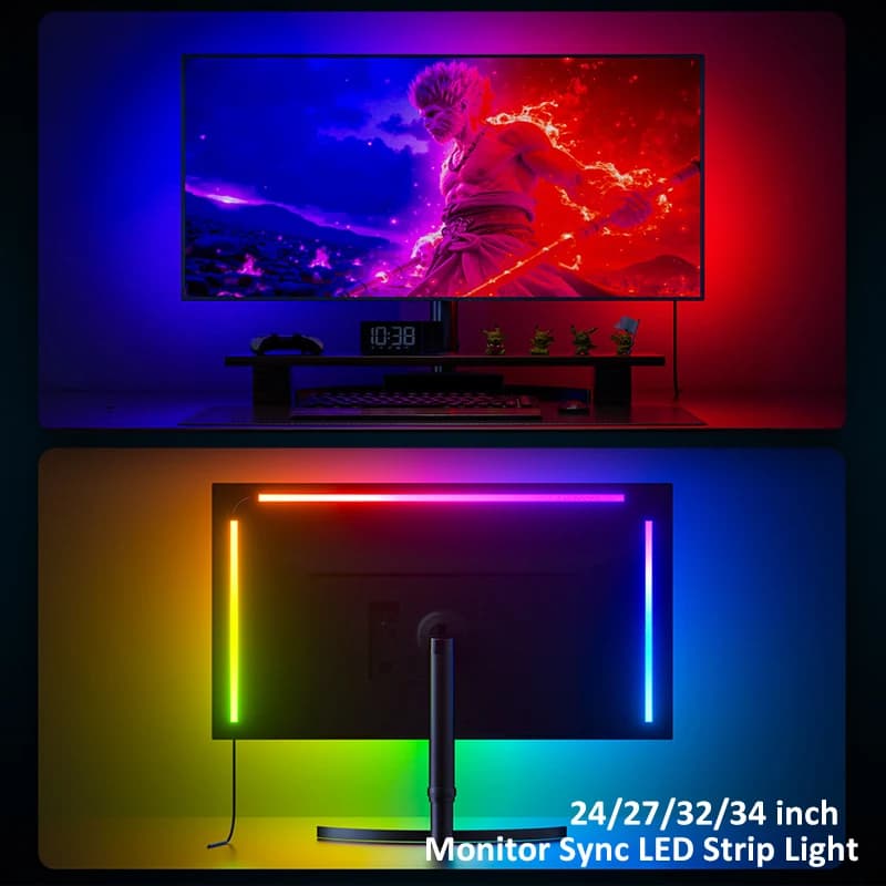Schermo del computer LED Luce di sincronizzazione Smart Gaming Strip Light Monitor Schermo RGB Retroilluminazione Pickup per la decorazione dell'atmosfera della sala giochi
