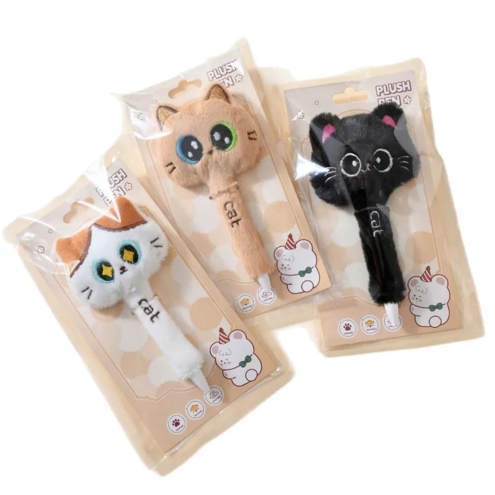 Penne Gel Creative a Forma di Gatto, Punta 0.5mm, Inchiostro Nero, Penna a Scatto per Firma, Uso Scolastico e Ufficio