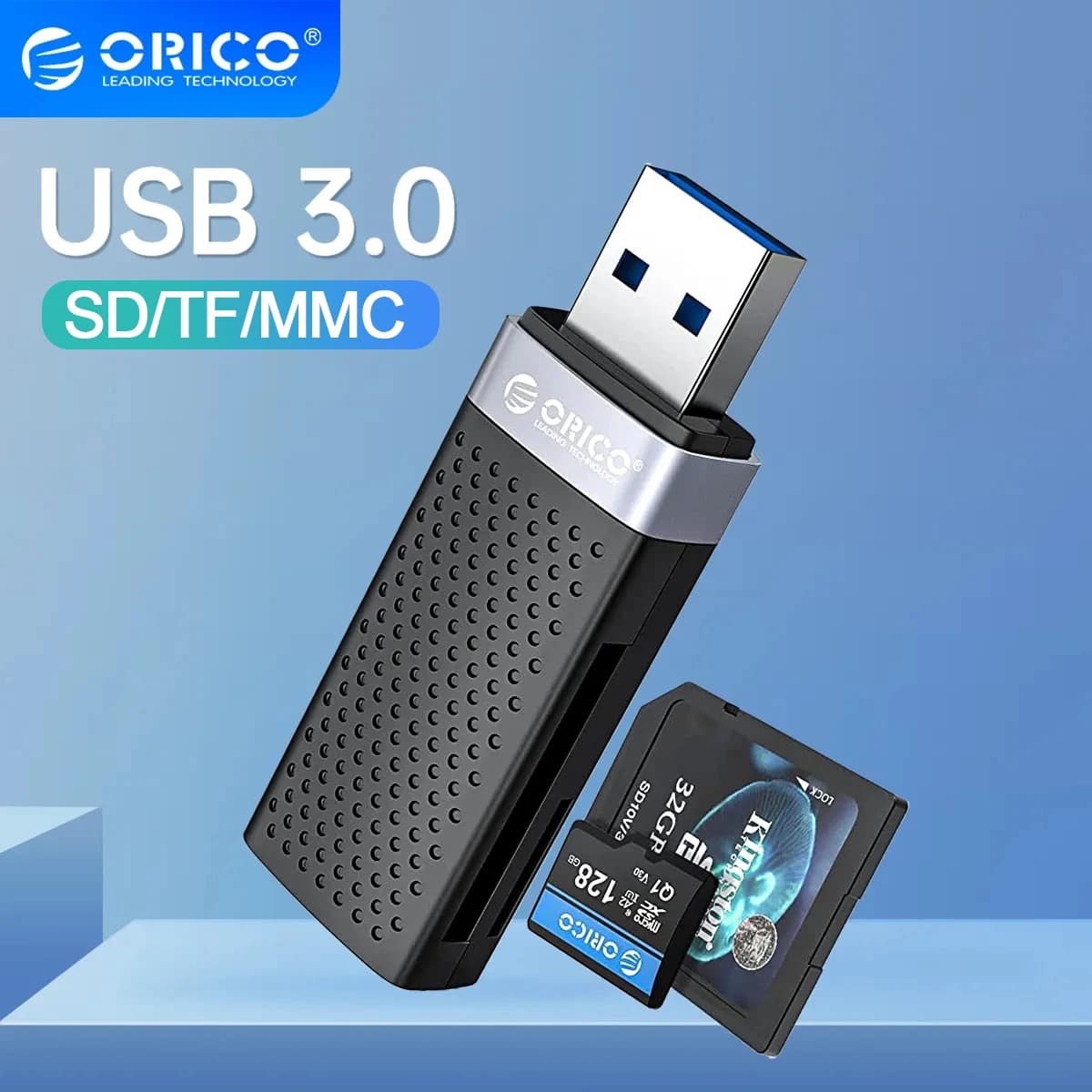 Lettore di schede ORICO USB 3.0 Flash Scheda di memoria intelligente 2 slot per TF SD Micro SD SDXC SDHC MMC Adattatore per schede Accessori per laptop PC