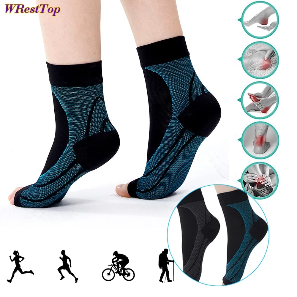 Calzini sportivi traspiranti con manica a compressione unisex per cavigliera per supporto per i piedi all'aperto Corsa Ciclismo Basket Pallavolo