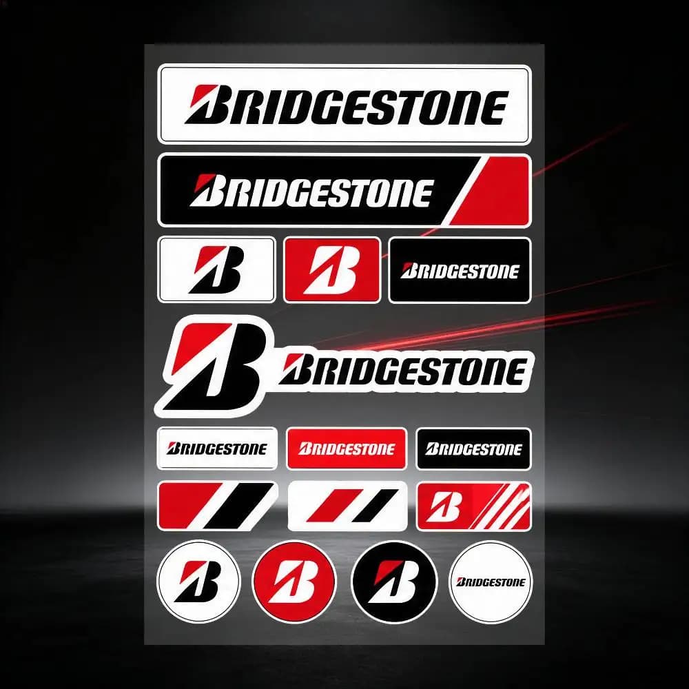 Bridgestone Universal Multi-Purpose Reflective Waterproof Stickers Scratch Conceal For Auto Bike Helmet Mug Fridge Decoration