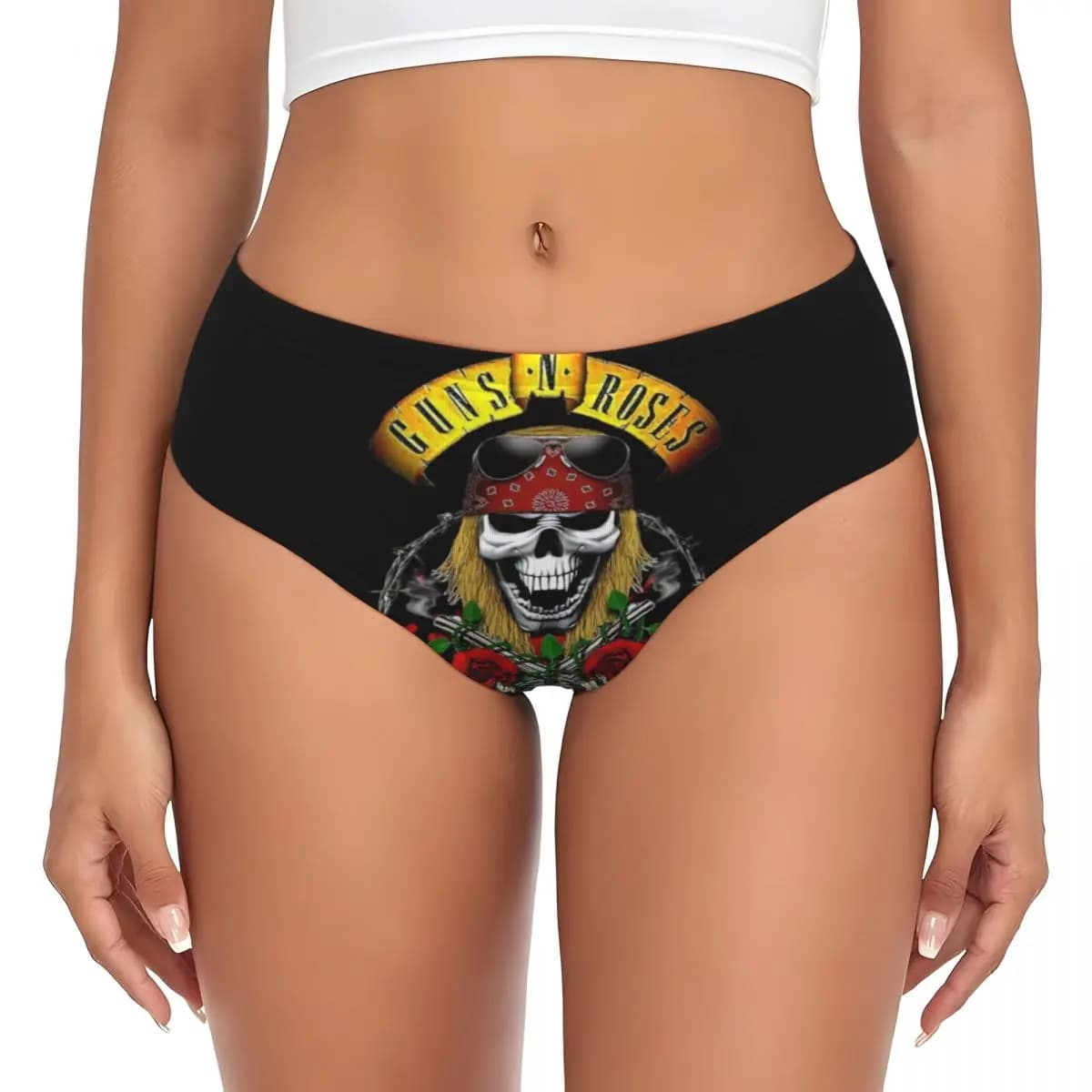 Slip Personalizzati con Teste di Teschio dei Guns N' Roses, Intimo Traspirante da Donna, Regalo di San Valentino