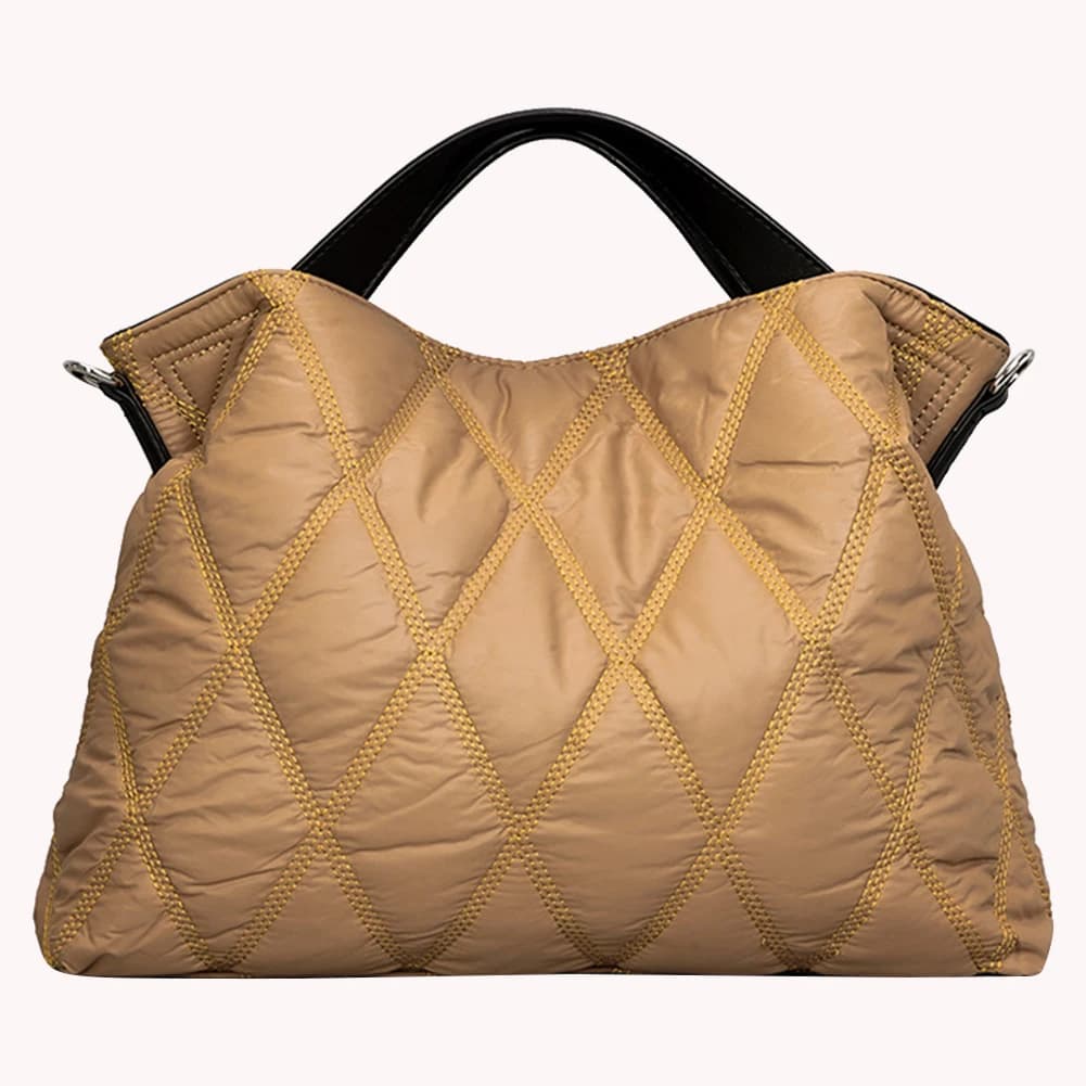 Borse Tote da Donna con Motivo a Rombi, Eleganti Borse Invernali in Nylon, Semplici e alla Moda, Calde e Portatili per Feste e Shopping