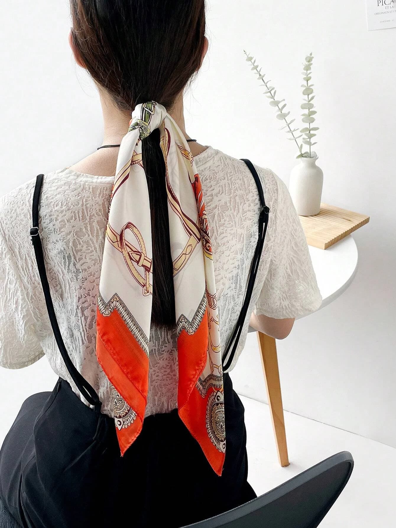 2024 marchio di lusso stampa estate collo cravatta scialle sciarpa quadrata di seta donna 70 cm capelli mano polso foulard Hijab Bandana