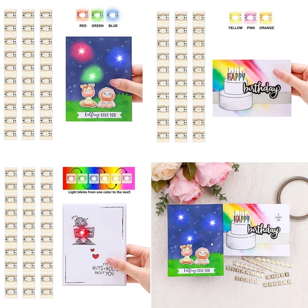 Kit di Adesivi per Circuiti LED, Set di Luci Lampeggianti Arcobaleno, Nastro Conduttivo in Tessuto da 10m per Creare Elementi Luminosi e Cartoline