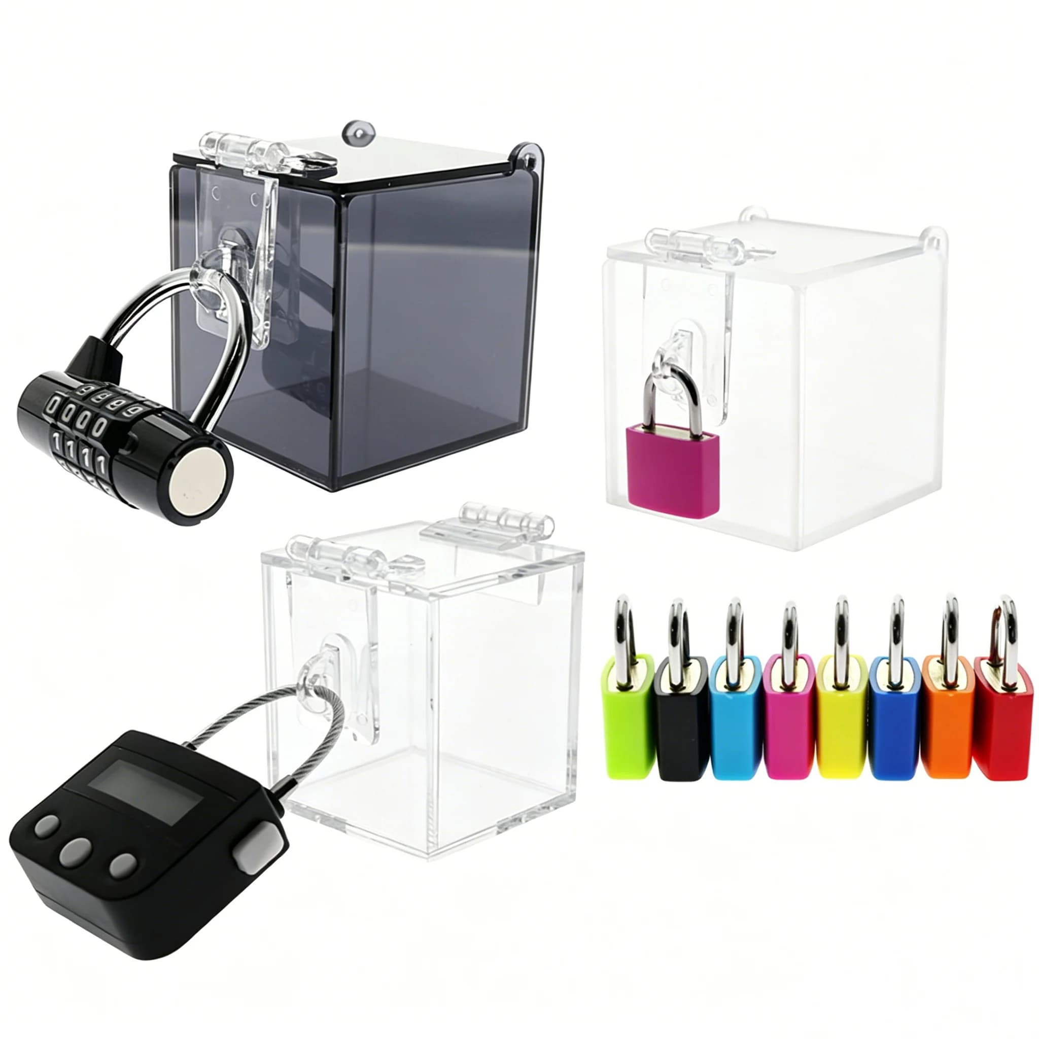 Scatola porta chiavi per gabbia di castità con scatola in acrilico, accessori per giocattoli sessuali sicuri, per gabbia per pene, anti-ingiustizia, scatola porta chiavi per giochi BDSM