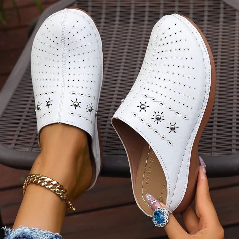 Sandali da donna leggeri con zeppa, intagliati, con plateau e suola spessa, da esterno, da spiaggia, slip-on comodi