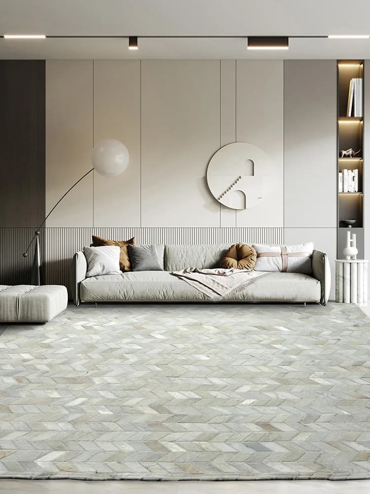 Tappeto in vera pelle di vacchetta Soggiorno Patchwork Tappeto fatto a mano in pelle di mucca naturale Personalizza qualsiasi dimensione Tappeto per camera da letto americana