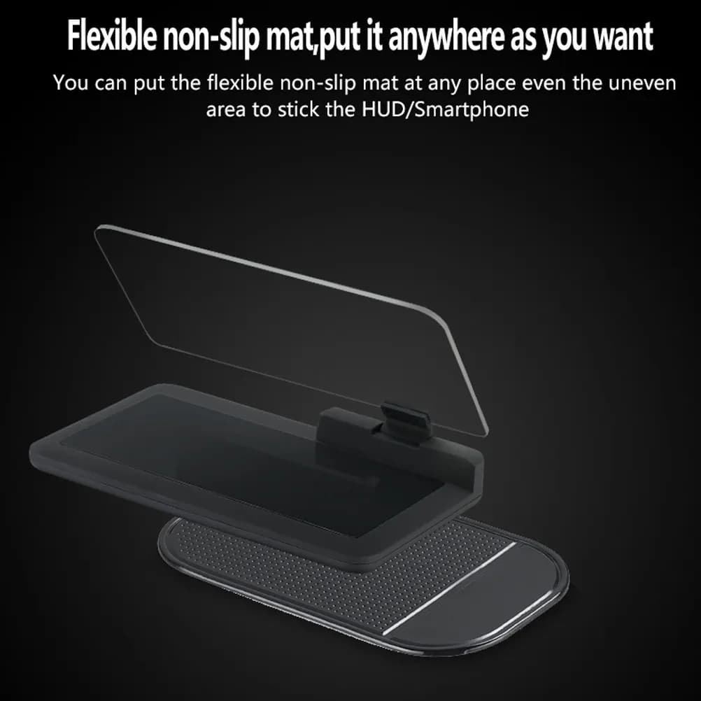 Head Up Display Car Phone GPS Navigation Reflector Smart Mobile Holder Universal Black 6 Inch Screen Hard Organic Glass Heat