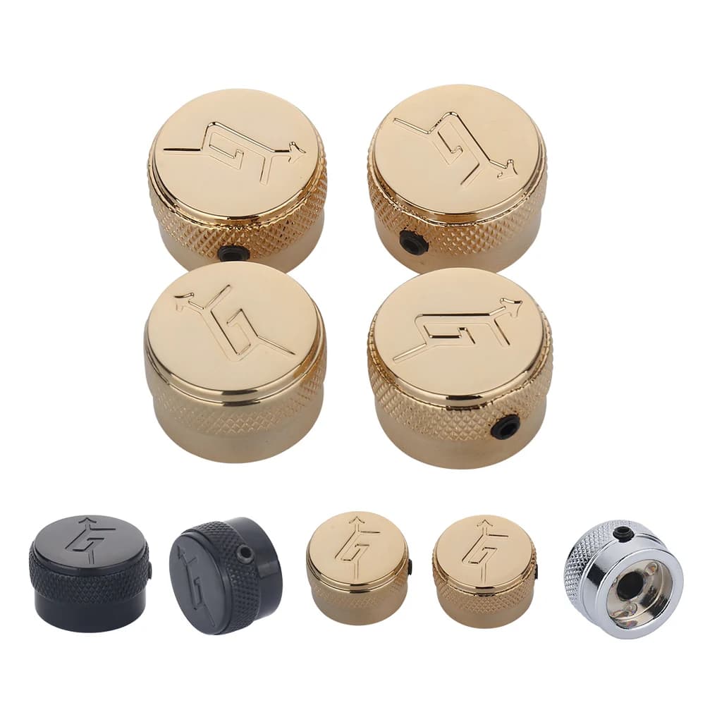 4 pezzi manopole per basso per chitarra elettrica Gretsch manopola per tono volume di controllo della velocità cava in metallo con logo "G" freccia per accessori per chitarra