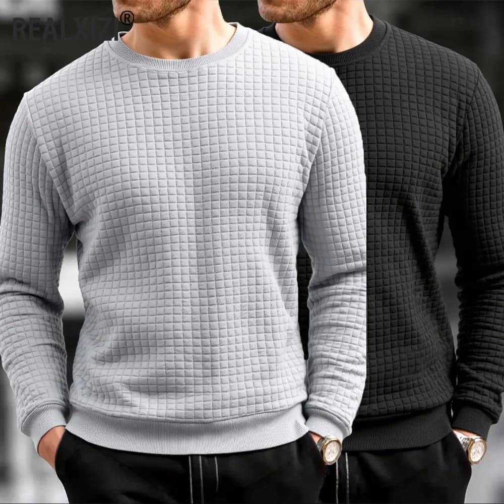 Felpe girocollo da uomo tinta unita pullover a maniche lunghe felpa primavera outdoor casual senza cappuccio felpa con cappuccio top da jogging