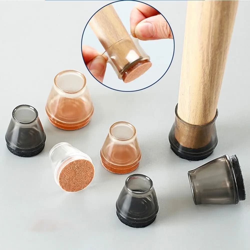 4 pezzi di protezioni rotonde per gambe di sedie, trasparenti, senza graffi, coperture per gambe di mobili, riducono il rumore, cuscinetti in silicone per mobili, per la casa