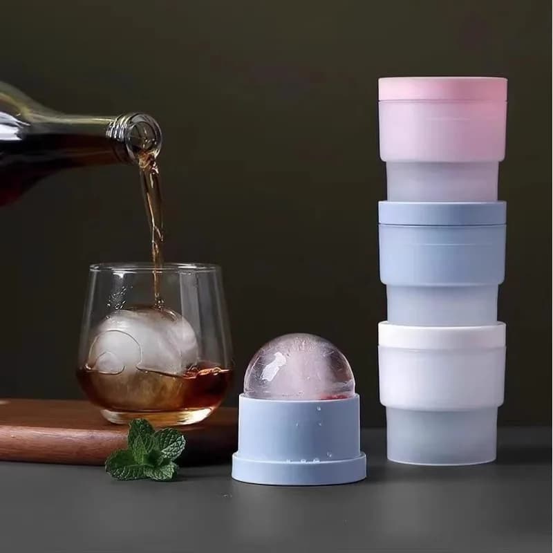 Sfera di whisky congelato Stampo per cubetti di ghiaccio Vassoi per ghiaccio Palline di ghiaccio riutilizzabili per uso alimentare Cucina indispensabile per ghiaccioli freddi Stampo per cubetti Rotondo