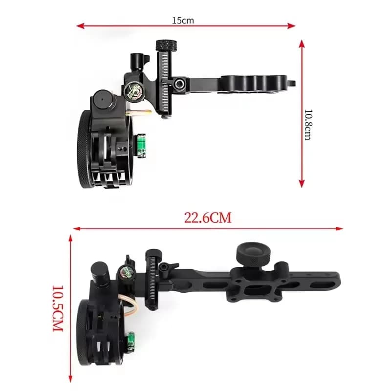 Tiro con l'arco Arco composto Sight 2X/4X/6X/8X Lente 5pin 0.019 "Fibra ottica regolabile CNC in lega di alluminio Tiro da caccia Obiettivo