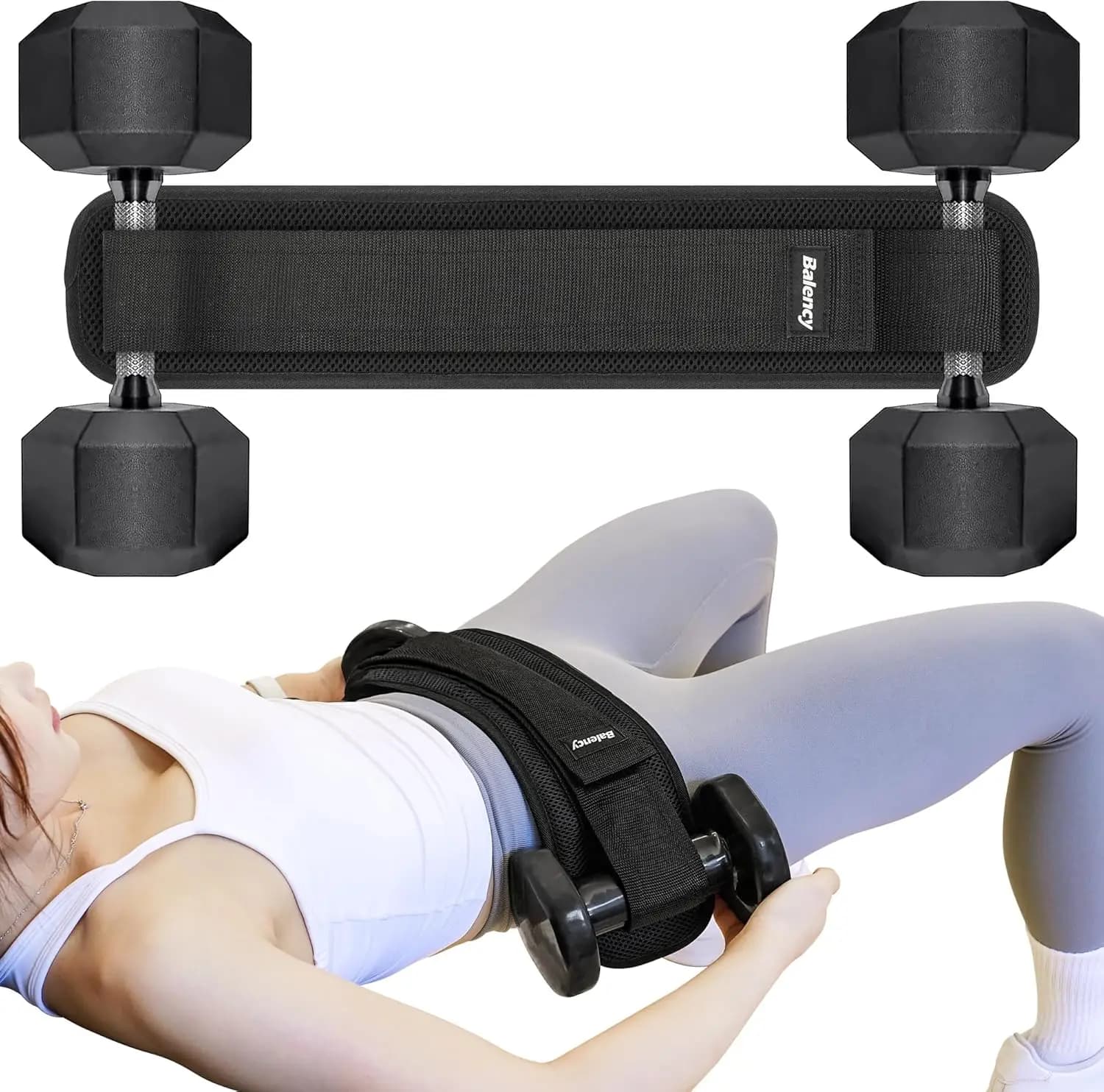 Belt for Hip Thrust Reinforced with Anti-slip padding for Manubri, Kettlebell and Plates - Ideal for Home or Gym Training