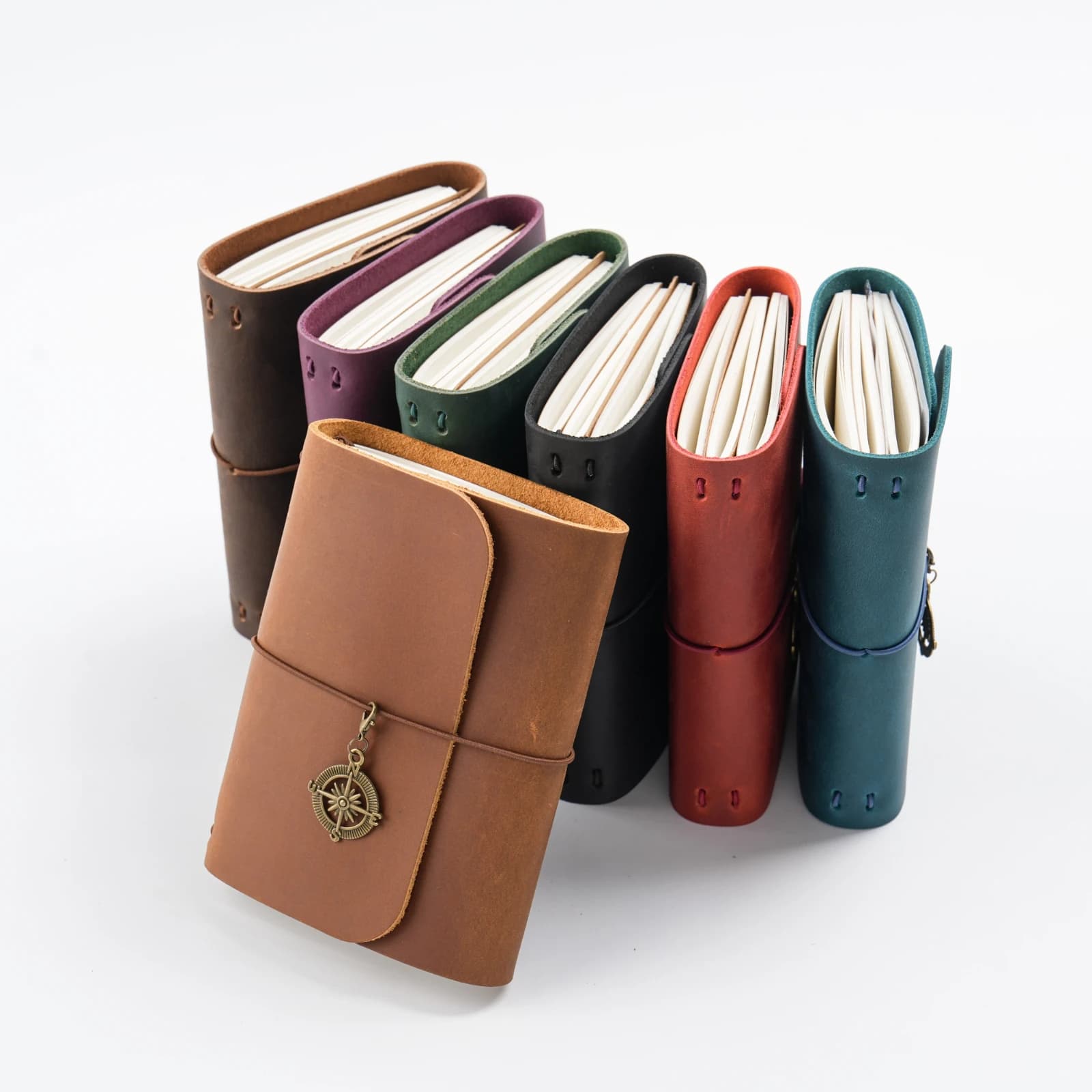 Tri-fold Passport Travel Notebook, Refillable Leather Journals Creative Passport Size Traveler Notebook for Daily Writing, Gifts