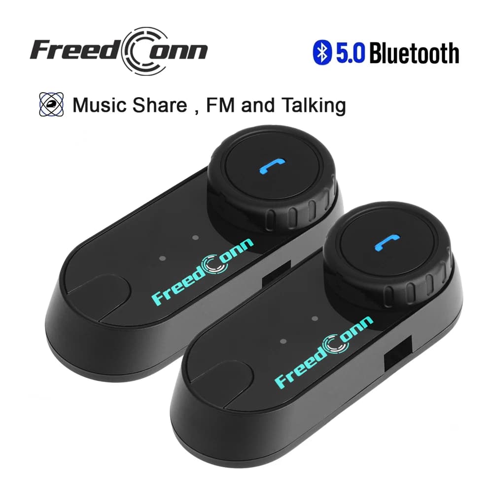 Freedconn Helmet Bluetooth Headset Group Motorcycle Intercom Headphones FM Music Share Intercomunicador up to 6 Riders T Com VB