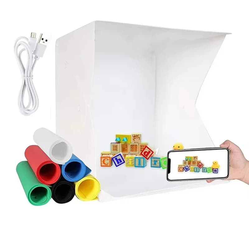 Folding Lightbox Portable Photography LED Photo Studio Tent LED Softbox 6Color Background Kit USB Mini Light Box For DSLR Camera