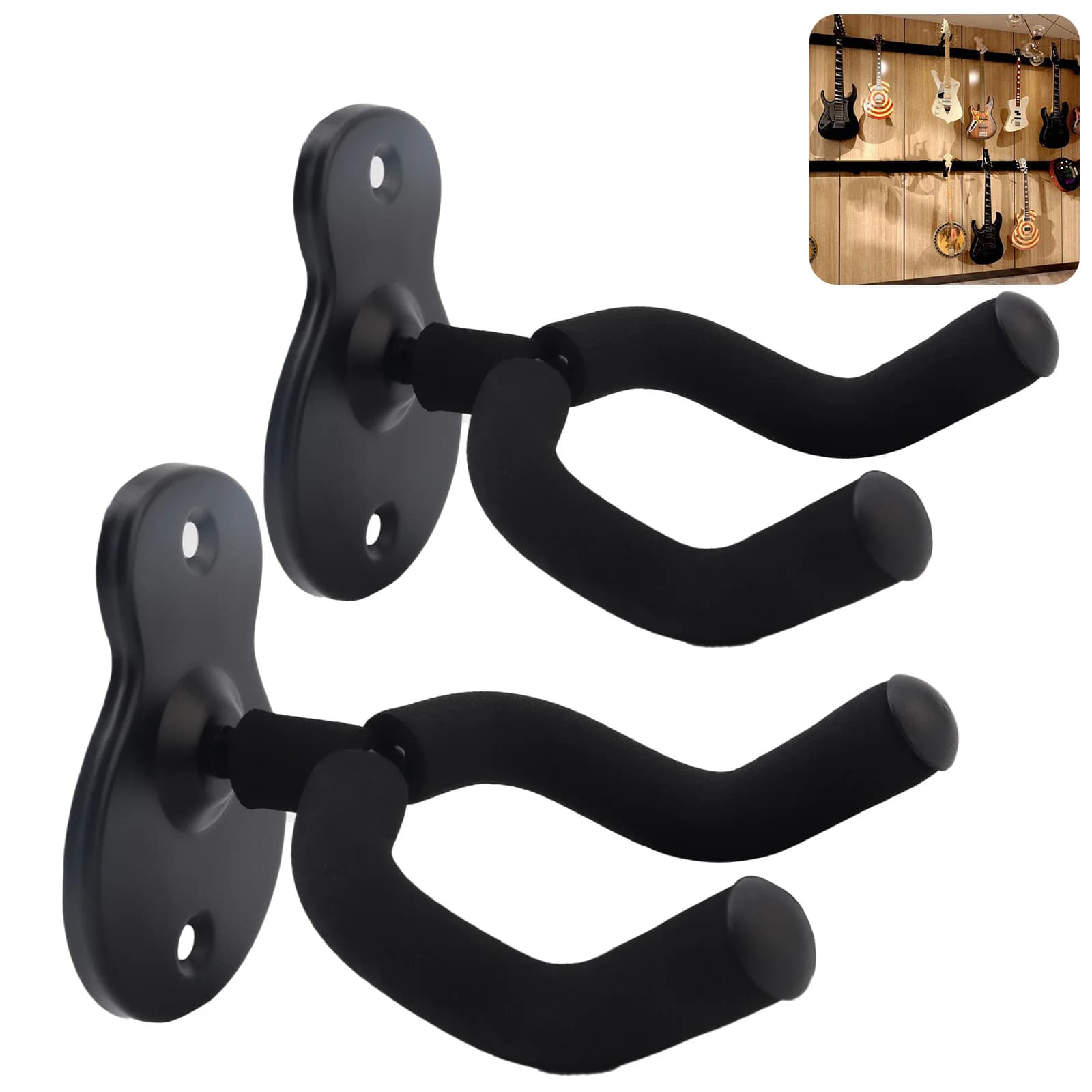 2 pz/lotto Ganci Per Chitarra Supporto Da Parete In Metallo Supporto Per Chitarra per Chitarra Elettrica Acustica/Basso//Ukulele/banjo/mandolino