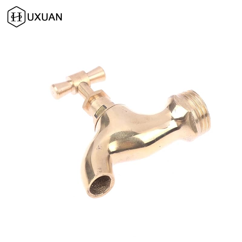 Household Brass Slow Boiling Faucet, Male Thread Bronze Antique Brass With Handle, Faucet Petcock Tap 6.5*6.5cm