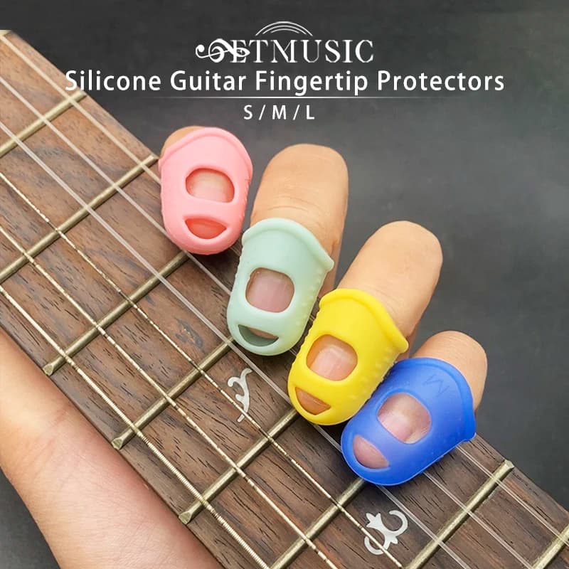 20 pz/lotto protezioni per le dita in silicone protezioni per le dita della chitarra per parti di chitarra Ukulele chitarra SML