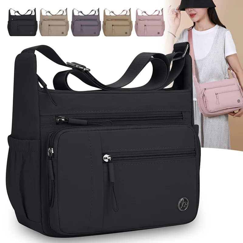 Crossbody Shoulder Bag Unisex, Waterproof Nylon Large Capacity Messenger Purse for Ladies Men Travel Shopping Daily Commute