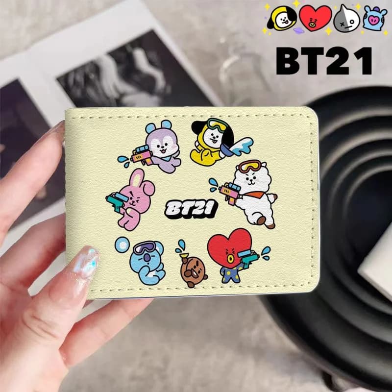 BT21 Protective Case for Licenses and Documents Car with Motive Carton Creative and Cute, Simple Card Holder, Fashion and Portable