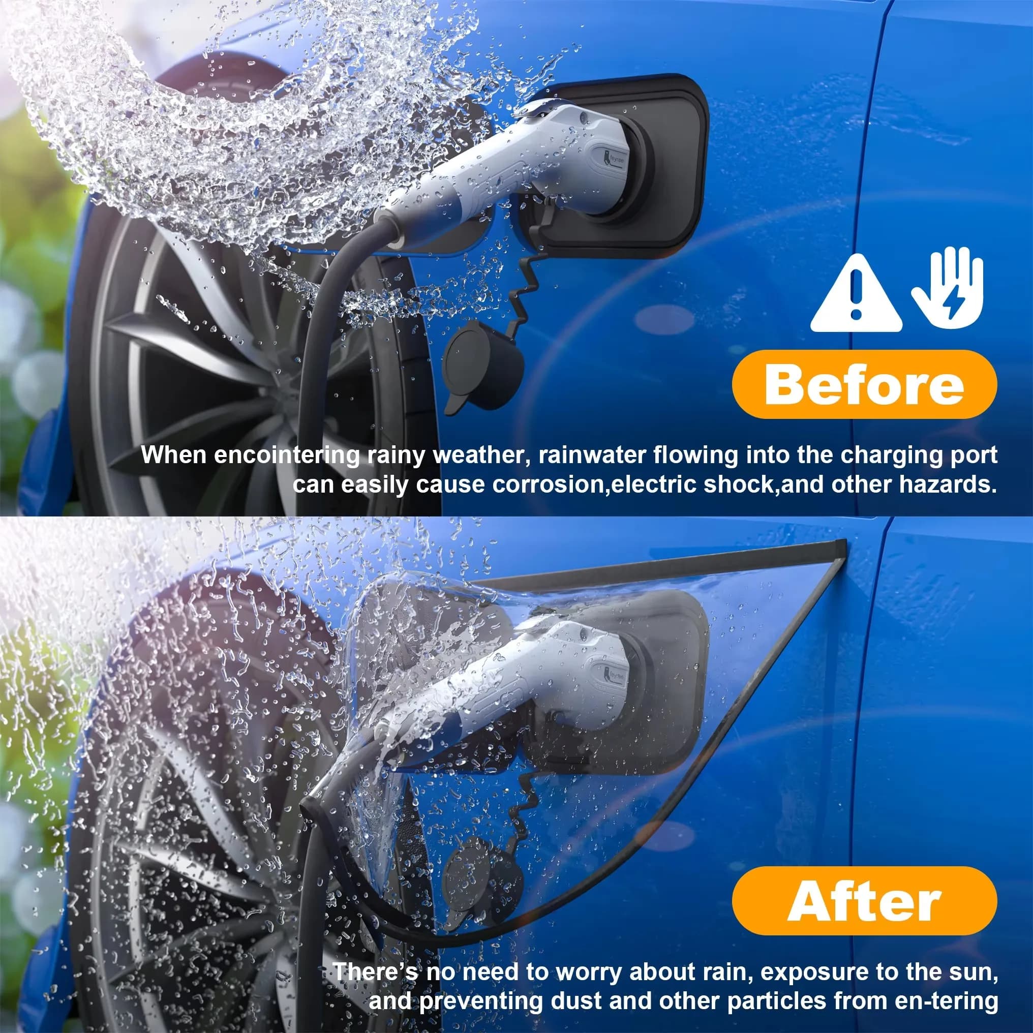 MOBIDEA for Tesla Model 3 Y Covering Refill Door EV Waterproof Dustproof in PC Accessories Car