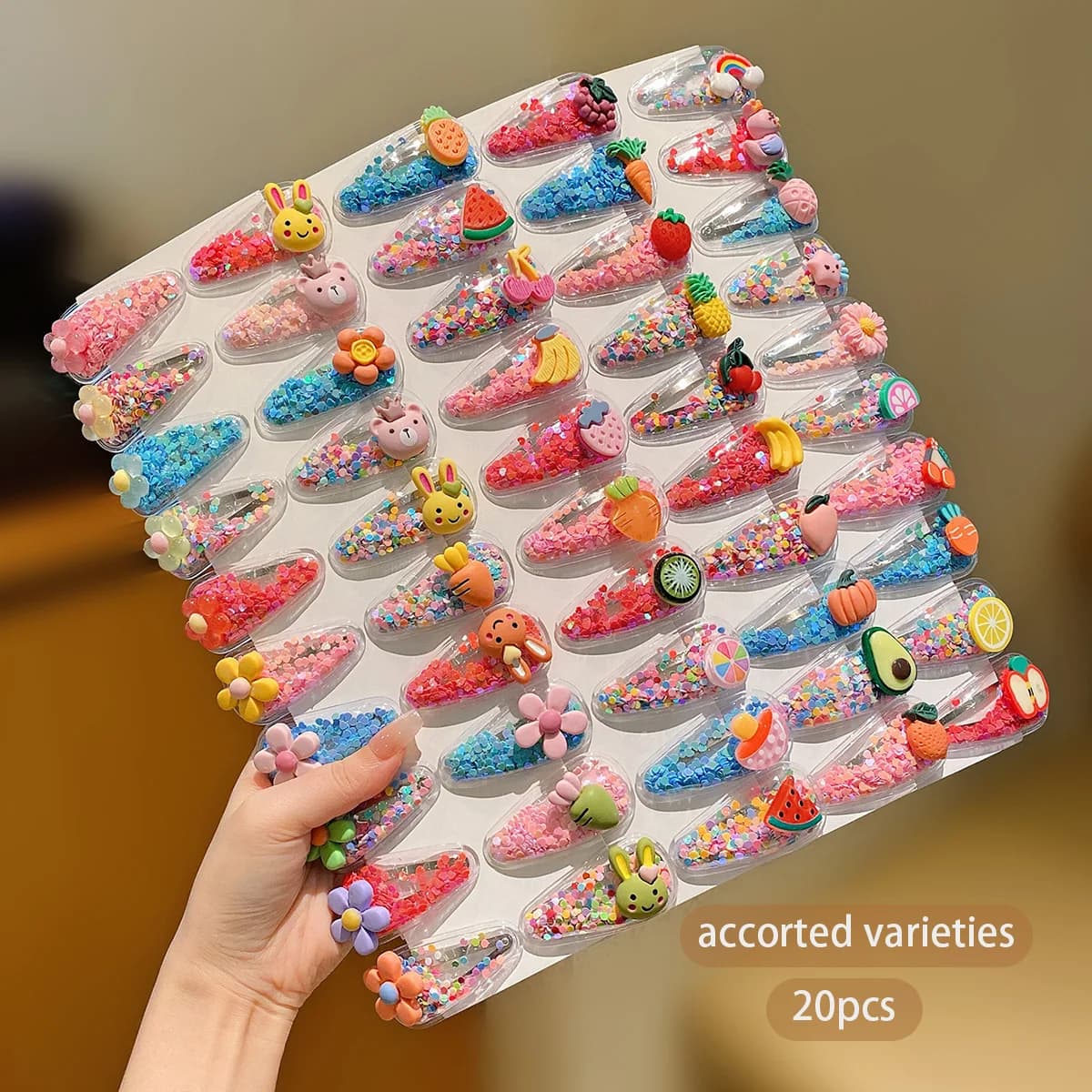 20 Random Cartoon Bb Clips with Sweet and Cute Hair Accessories Suitable for Daily Use