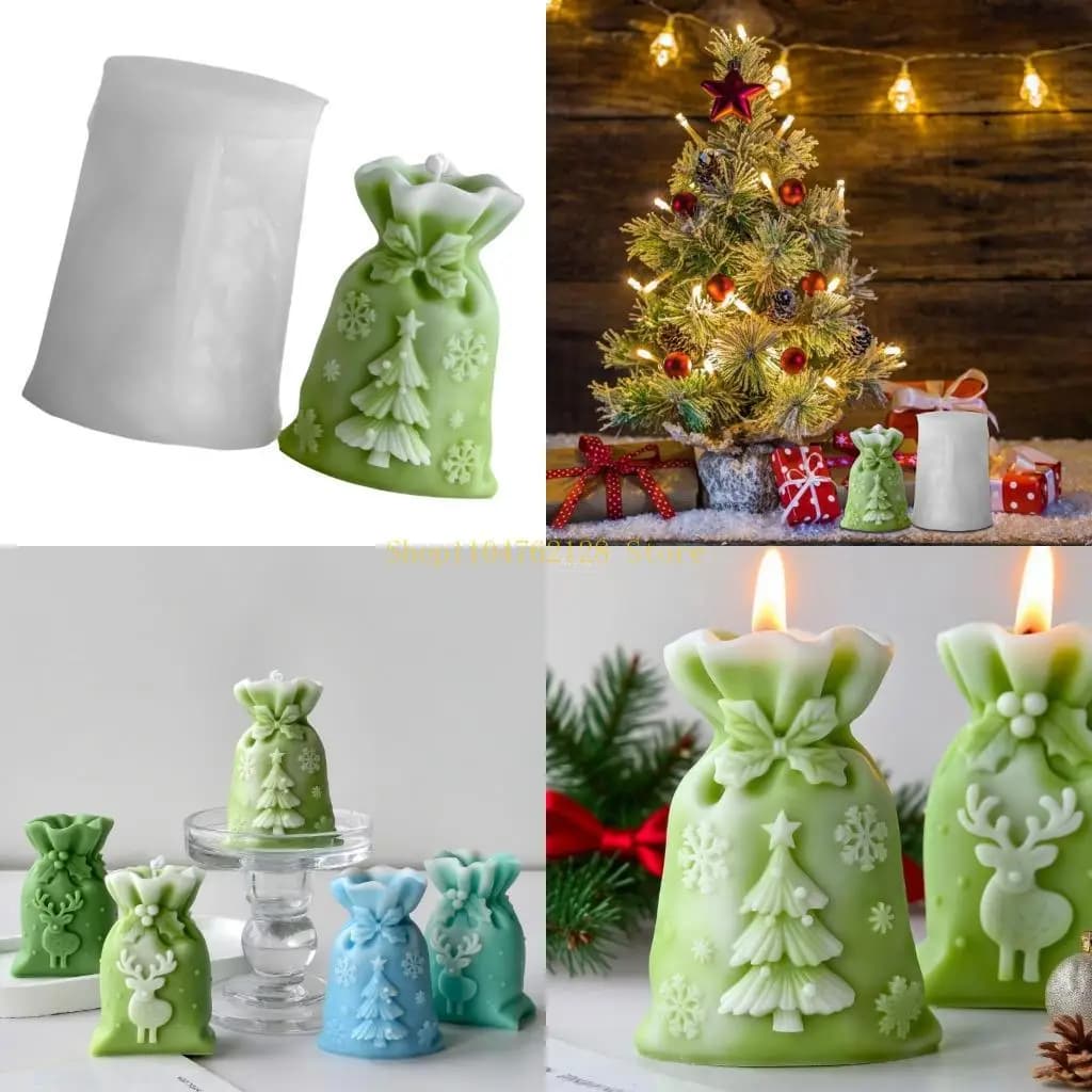 Stampo in silicone per sacchetto regalo di Natale per resina epossidica, sapone, cioccolato, decorazione natalizia per la casa, la migliore vendita