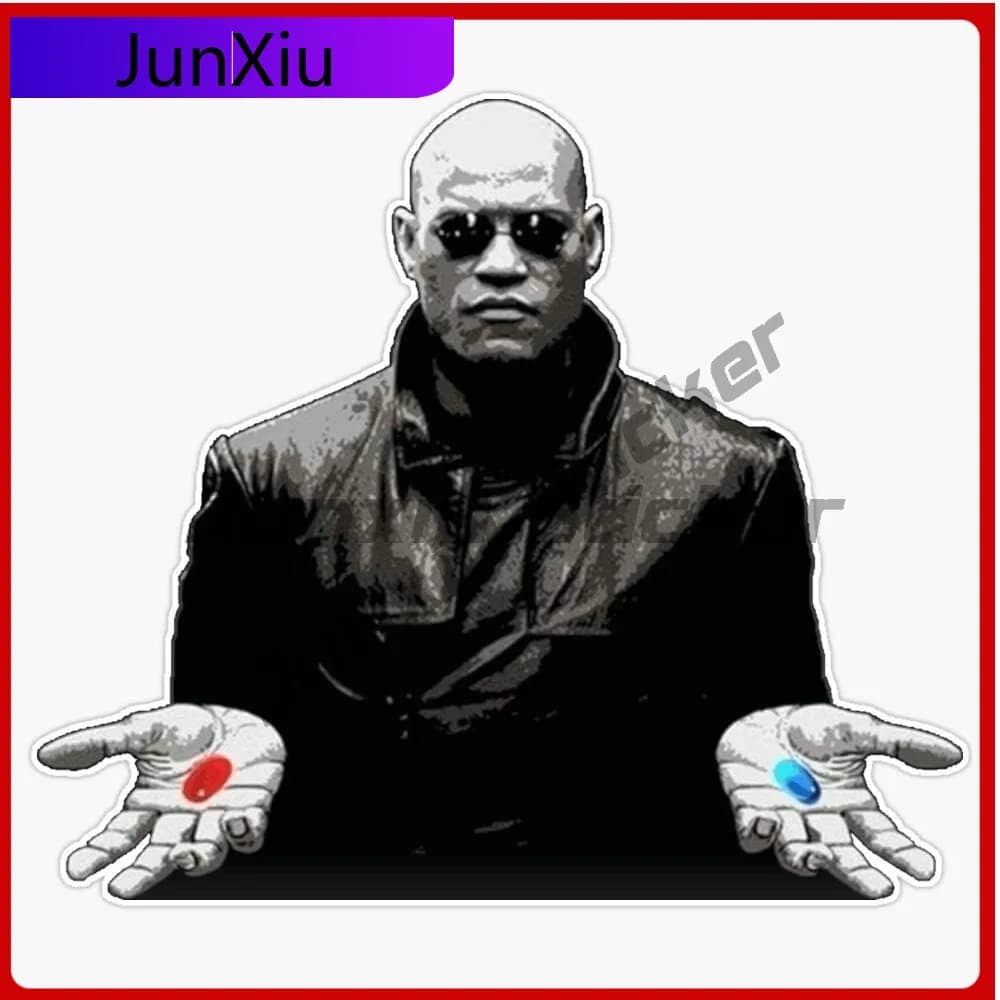 The Matrix Red Pillola o Blue Pill Vinile Adesivo impermeabile Decalcomania per auto Laptop Parete Finestra Adesivo per paraurti Tenda forestale Adesivo da campeggio