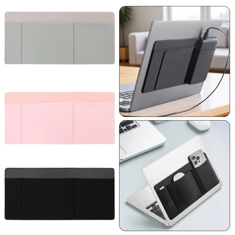 Custodia adesiva per laptop Borsa portaoggetti adesiva per laptop Borsa multiuso per tablet Notebook Mouse Auricolari Occhiali Penne Custodia organizer
