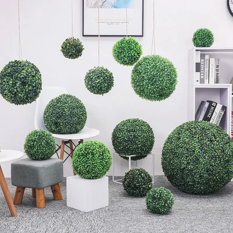 Palla topiaria in legno di bosso artificiale resistente ai raggi UV palla di erba di milano piante finte palline Decorative per la decorazione del balcone all'aperto del giardino di casa