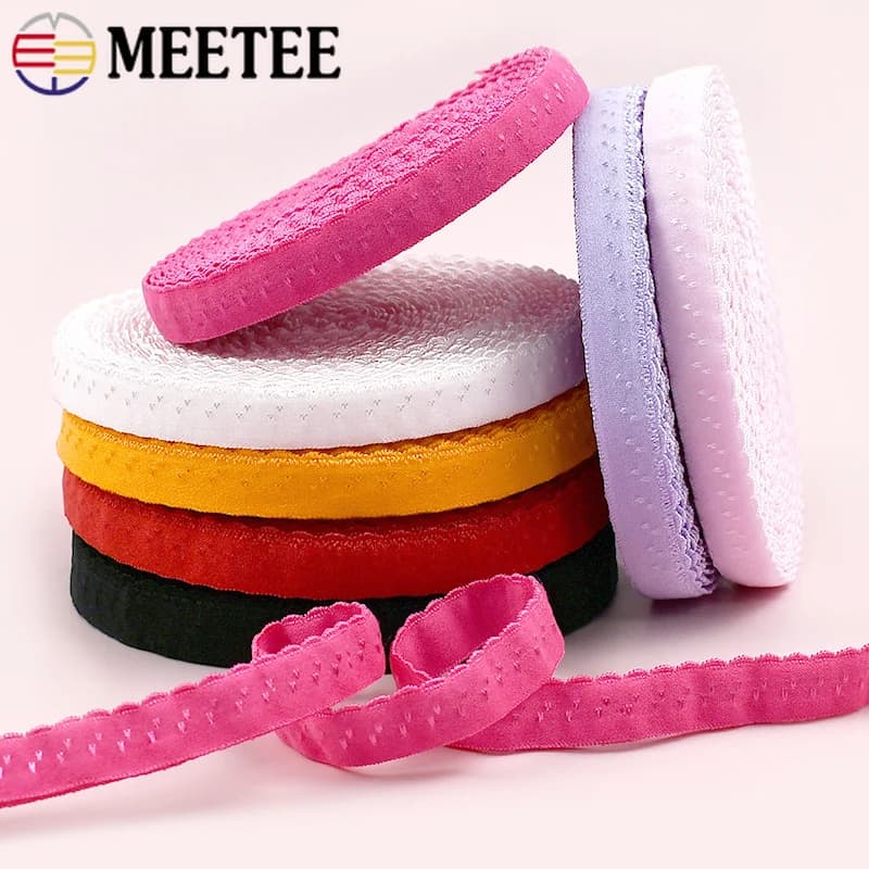 5/10/20M 11mm Fascia elastica a doppio strato pieghevole in pizzo nastro di gomma reggiseno biancheria intima tracolla nastro elasticizzato accessorio per cucire