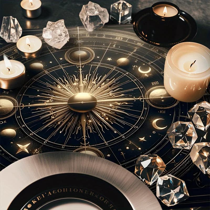 Luxurious Cosmic Altar Tablecloth with Sun and Moon Motifs, Perfect for Tarot Card Games and Witch Decor, Ideal for Board Games