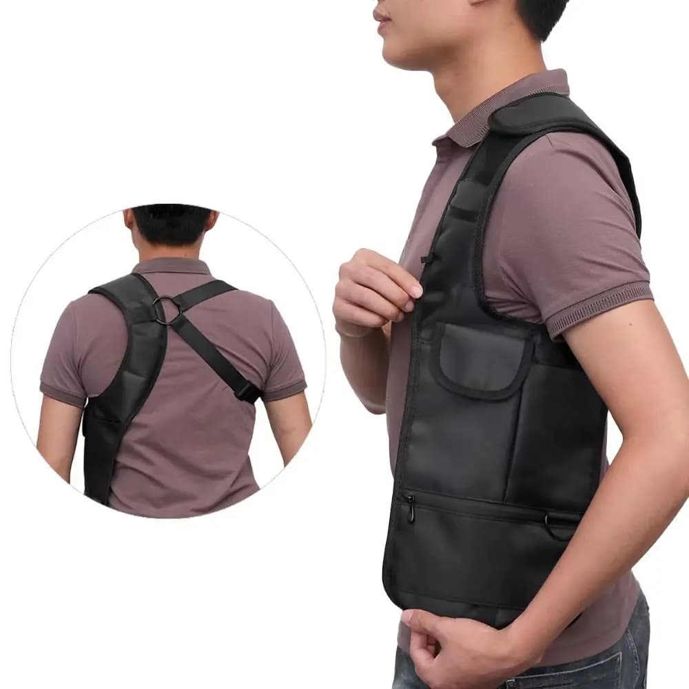 Borsa a Tracolla Nera Nascosta Sotto il Braccio, Monospalla Multitasche, Portafoglio, Marsupio Nascosto, Traspirante e Impermeabile