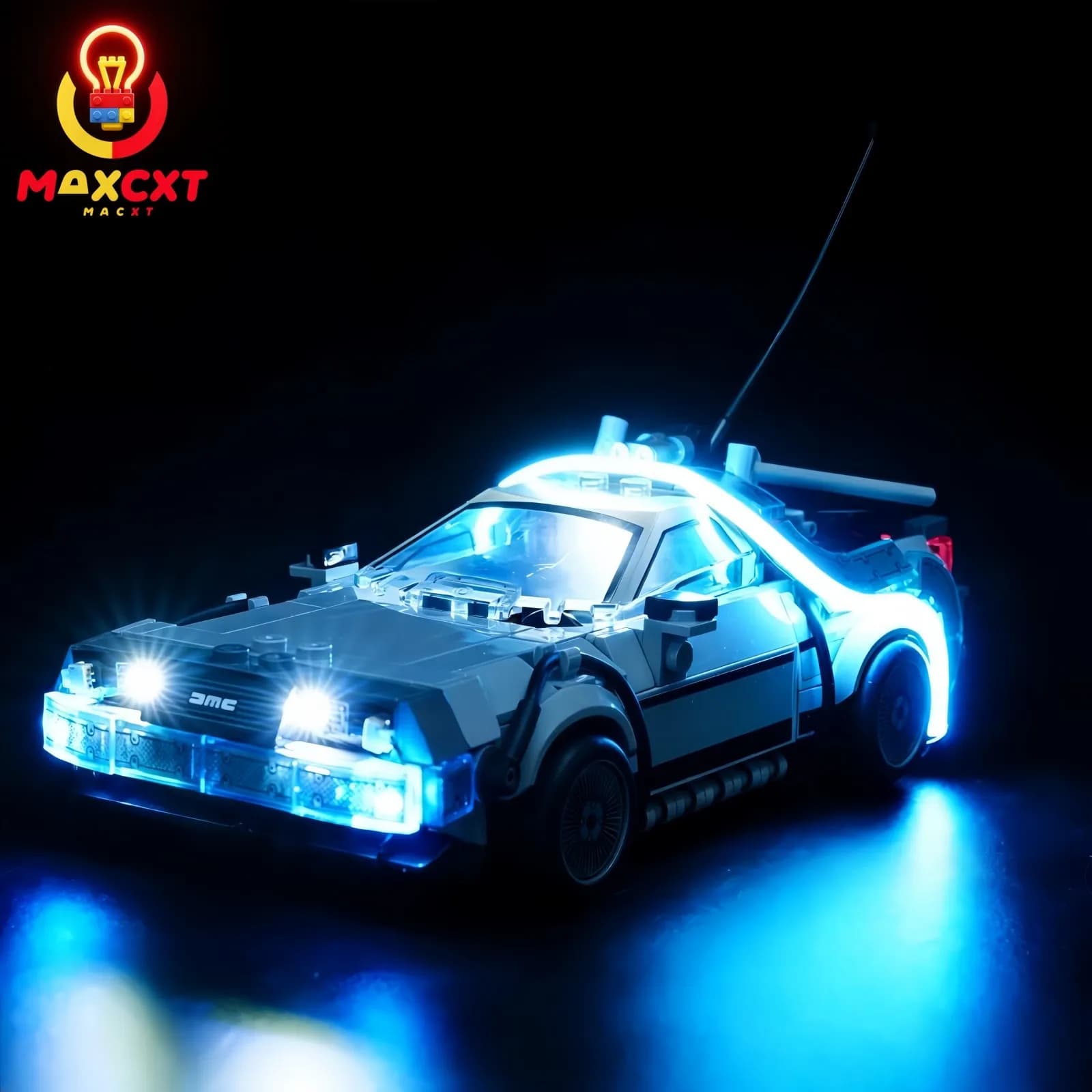 Luce LED MAXCXT per LEGO 77256 Macchina del Tempo di Ritorno al Futuro, Lampada Decorativa Fai-da-Te (Set di Blocchi di Costruzione Non Incluso)