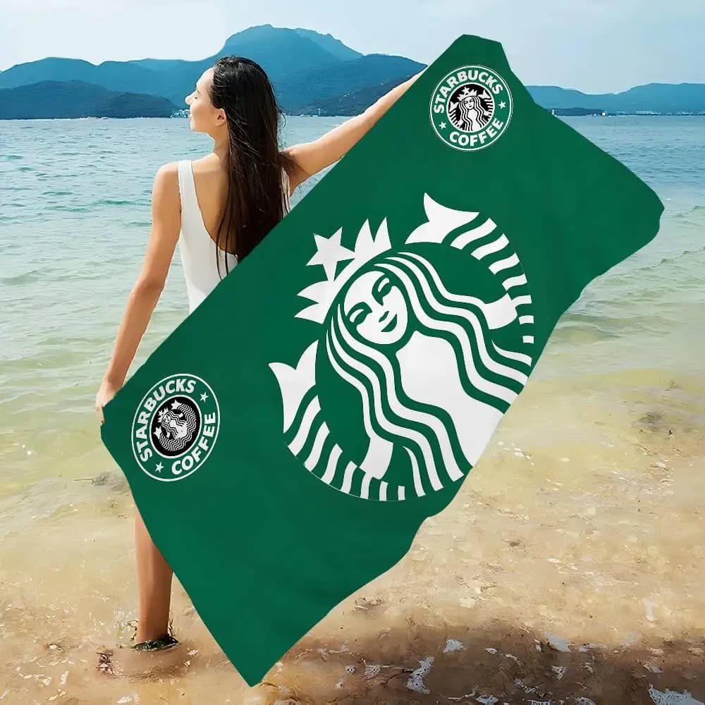 Famosi Teli Mare in Microfibra con Logo Starbucks, Asciugatura Rapida, per Viaggi, Piscina, Yoga