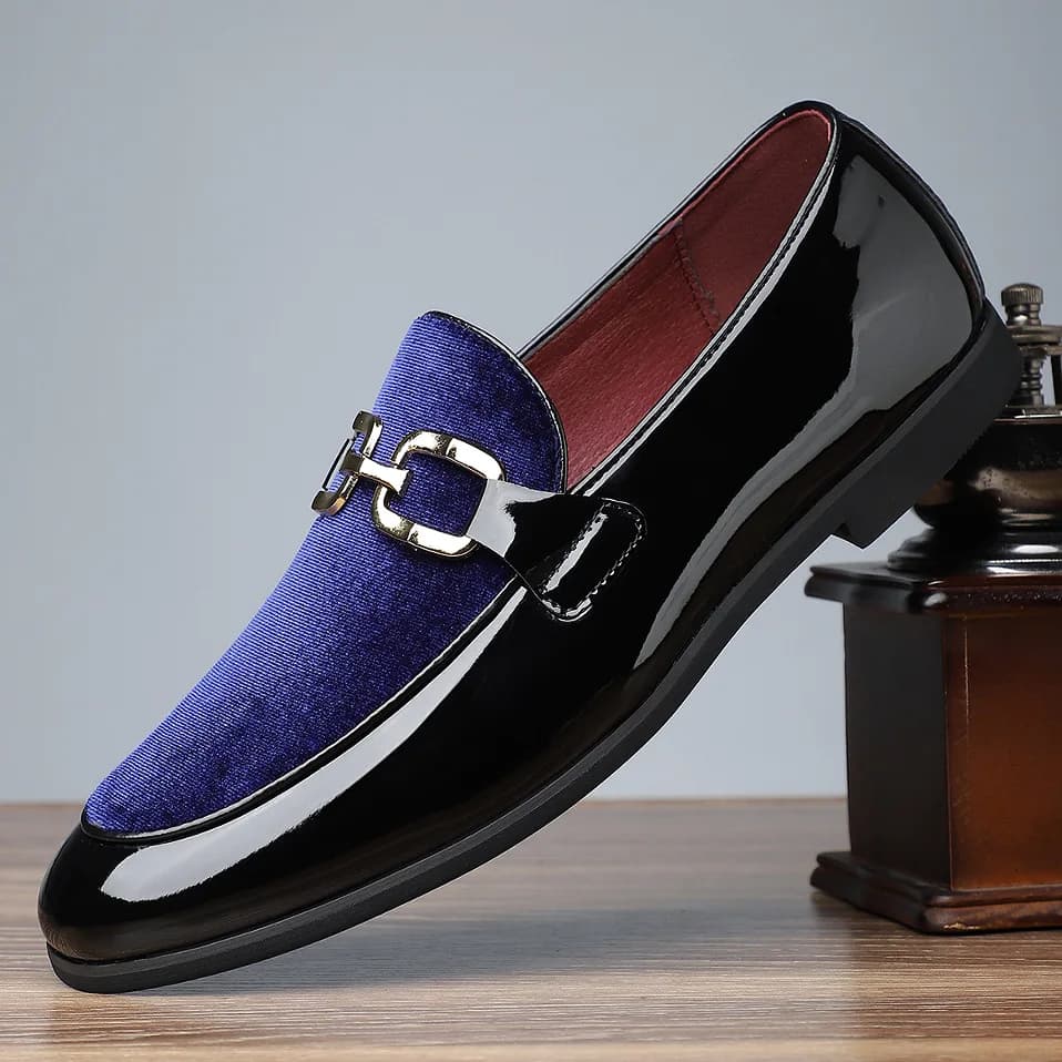Moda gentiluomo scarpe eleganti casual a punta da uomo nuove calzature maschili in pelle scamosciata patchwork formale da ballo di fine anno per ritorno a casa