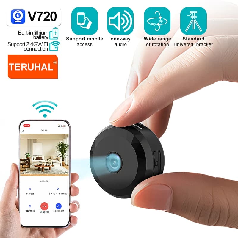 Mini telecamera wireless Smart Home WiFi Telecamera di sorveglianza Videoregistratore Telecamera di sicurezza Baby Monitor Telecamera per cani da compagnia Telecamera CCTV